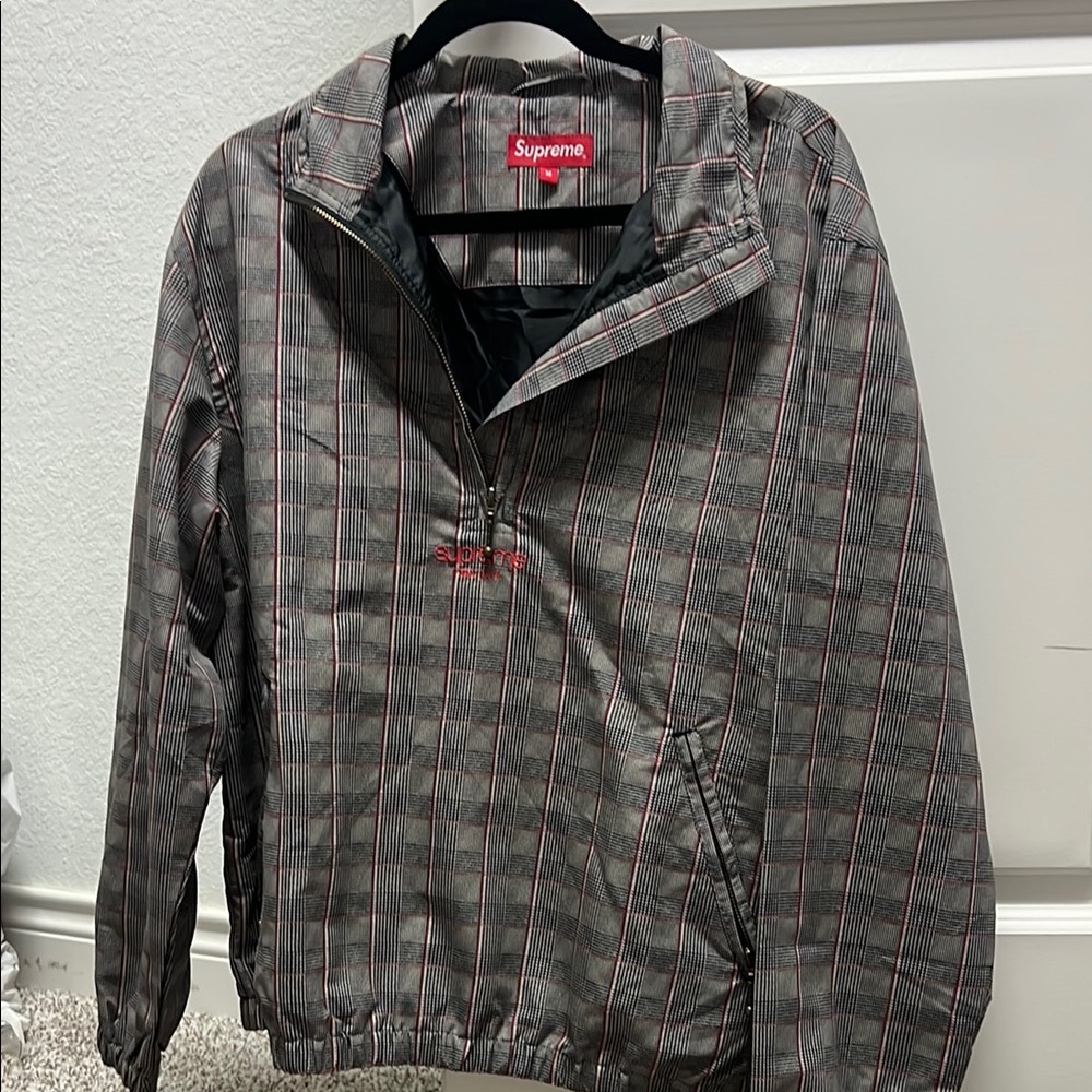 Supreme Black and Red Checkered Pullover